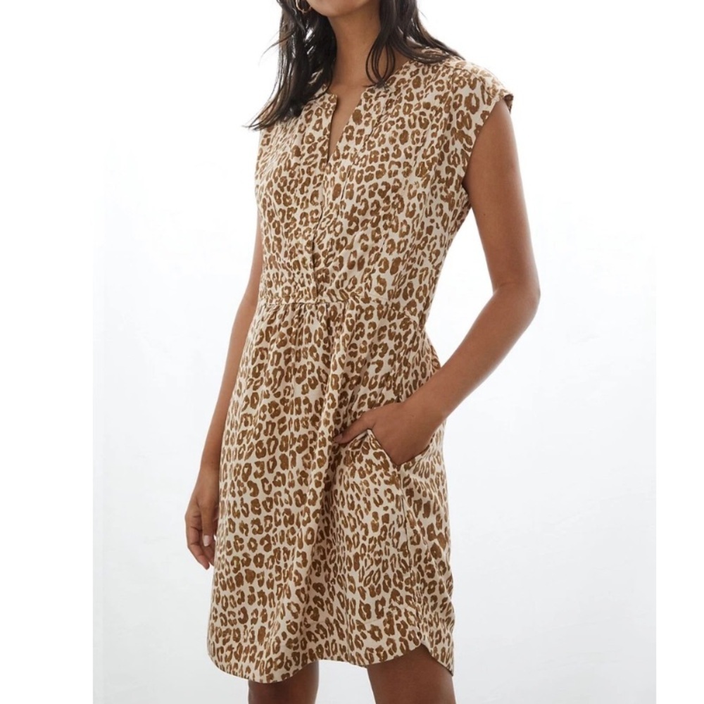 Pilcro Beige and Brown Leopard Print Dress